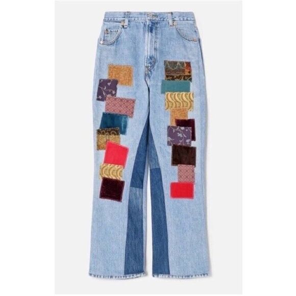 RE/DONE | Levi's 70s Loose Flare INDIGO PATCH Jeans Size 26 - Picture 1 of 16